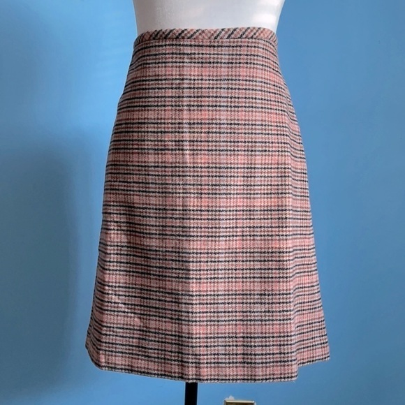New Talbots Tan Plaid Wool-blend Pencil Skirt US 8 - Picture 2 of 7